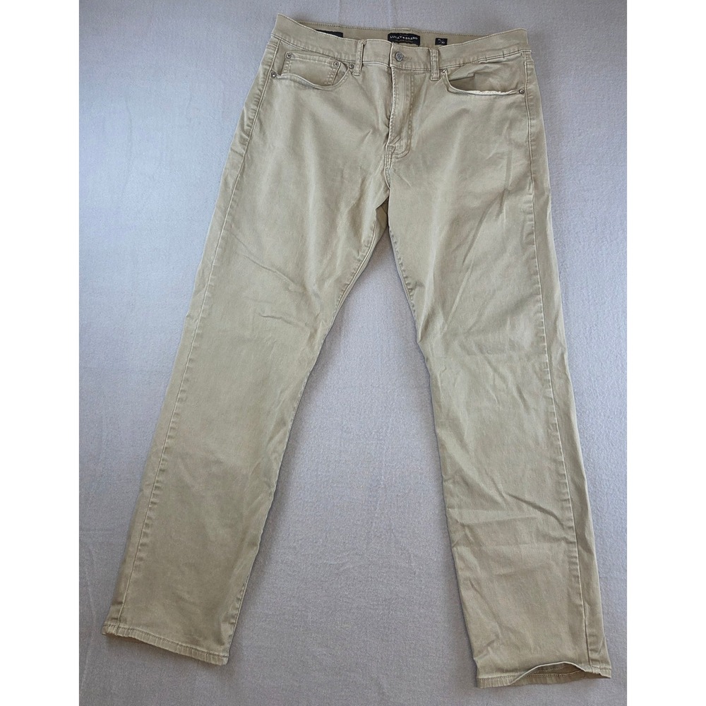 Lucky Brand 121 Slim Khaki Pants Mens‎ 36x30 Tan Straight Leg Cotton Stretch